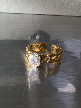 Gold Crystal Statement Ring - Women's Fashion Jewelry